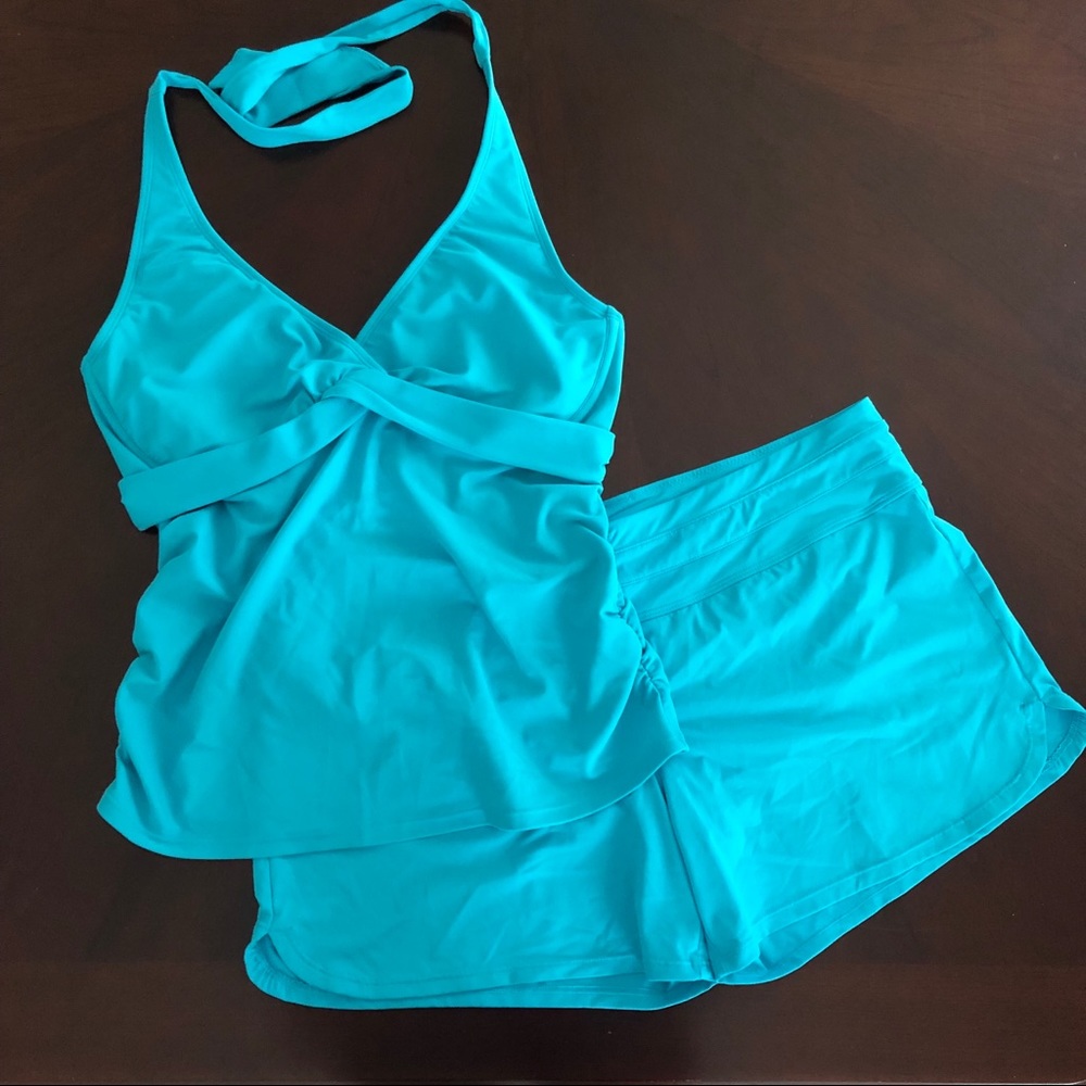 Athleta Swim Halter Tankini and Short Set